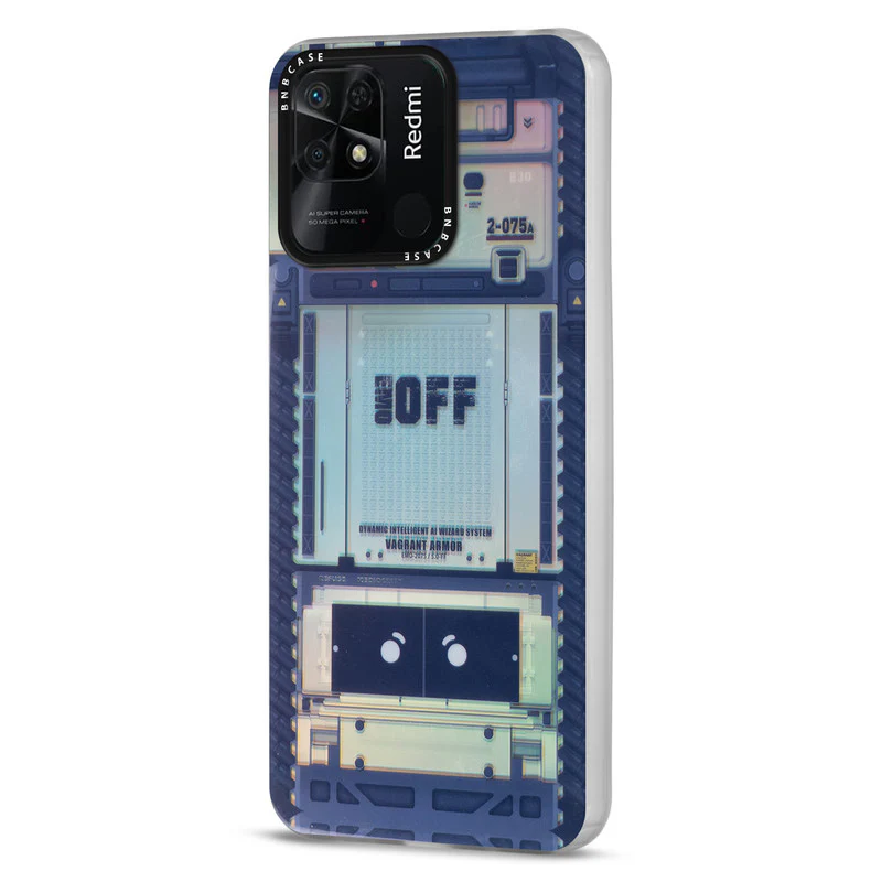 Colorful Reflective Circuit Prints Hard Back Protector Case For Redmi 10C - Image 56