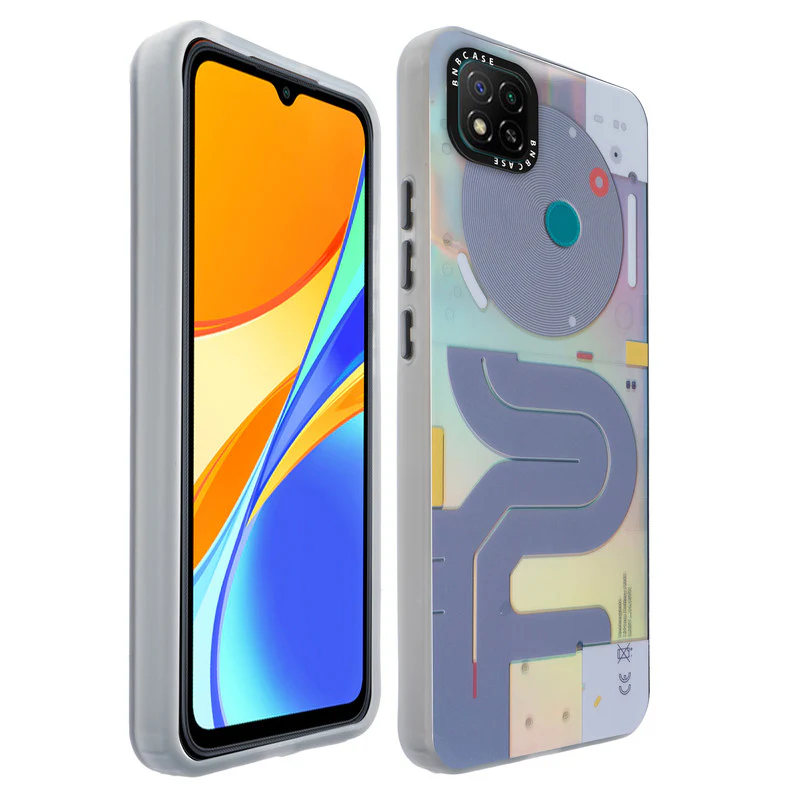 Colorful Reflective Circuit Prints Hard Back Protector Case For Redmi 9C - Image 22