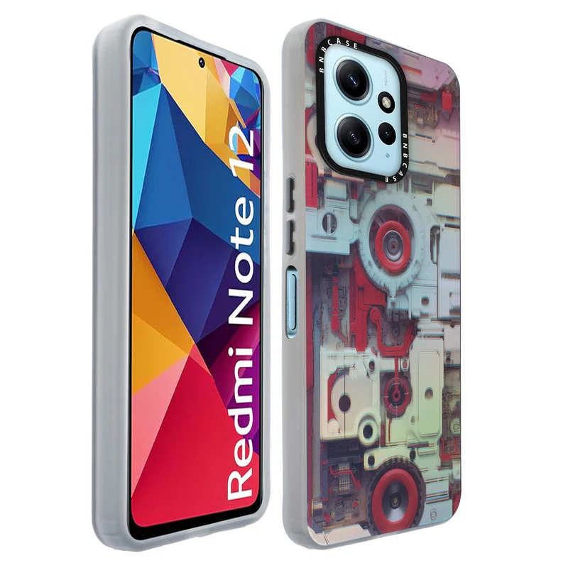 Colorful Reflective Circuit Prints Hard Back Protector Case For Redmi Note 12 4G - Image 50