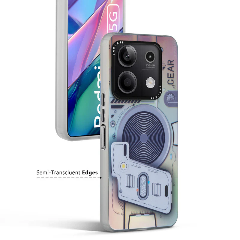Colorful Reflective Circuit Prints Hard Back Protector Case For Redmi Note 13 5G - Image 12