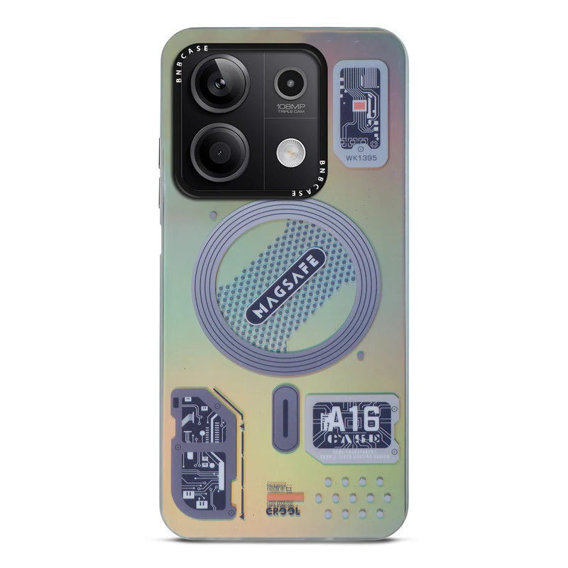 Colorful Reflective Circuit Prints Hard Back Protector Case For Redmi Note 13 5G - Image 17