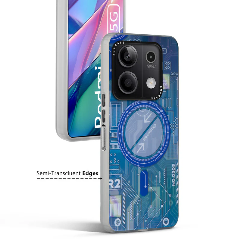 Colorful Reflective Circuit Prints Hard Back Protector Case For Redmi Note 13 5G - Image 26