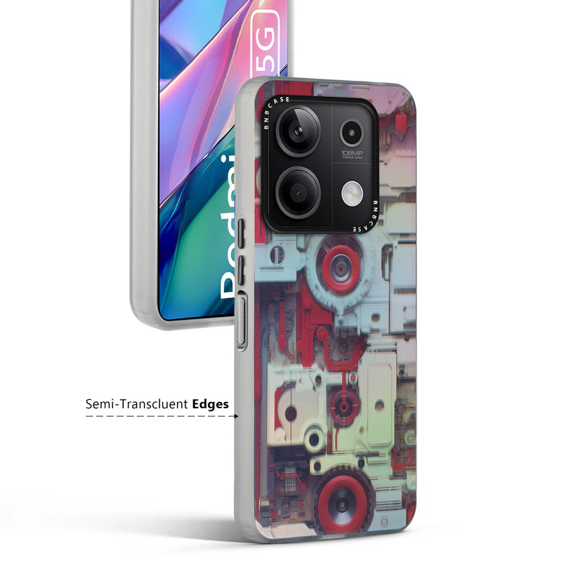 Colorful Reflective Circuit Prints Hard Back Protector Case For Redmi Note 13 5G - Image 47