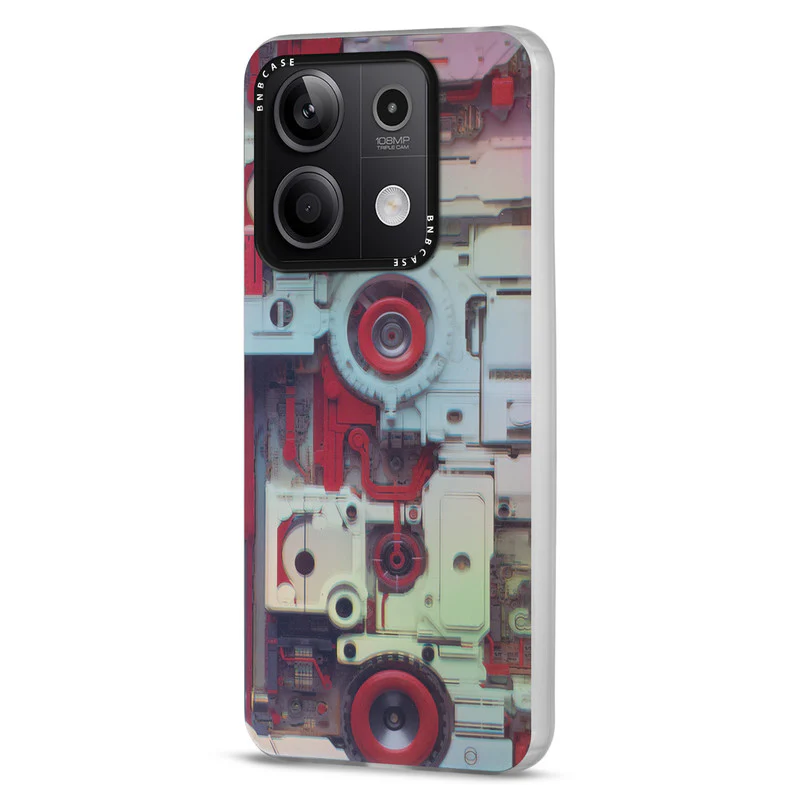 Colorful Reflective Circuit Prints Hard Back Protector Case For Redmi Note 13 5G - Image 49