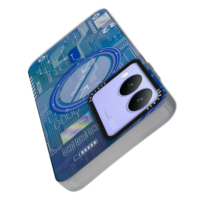 Colorful Reflective Circuit Prints Hard Back Protector Case For Vivo Y28 5G - Image 4