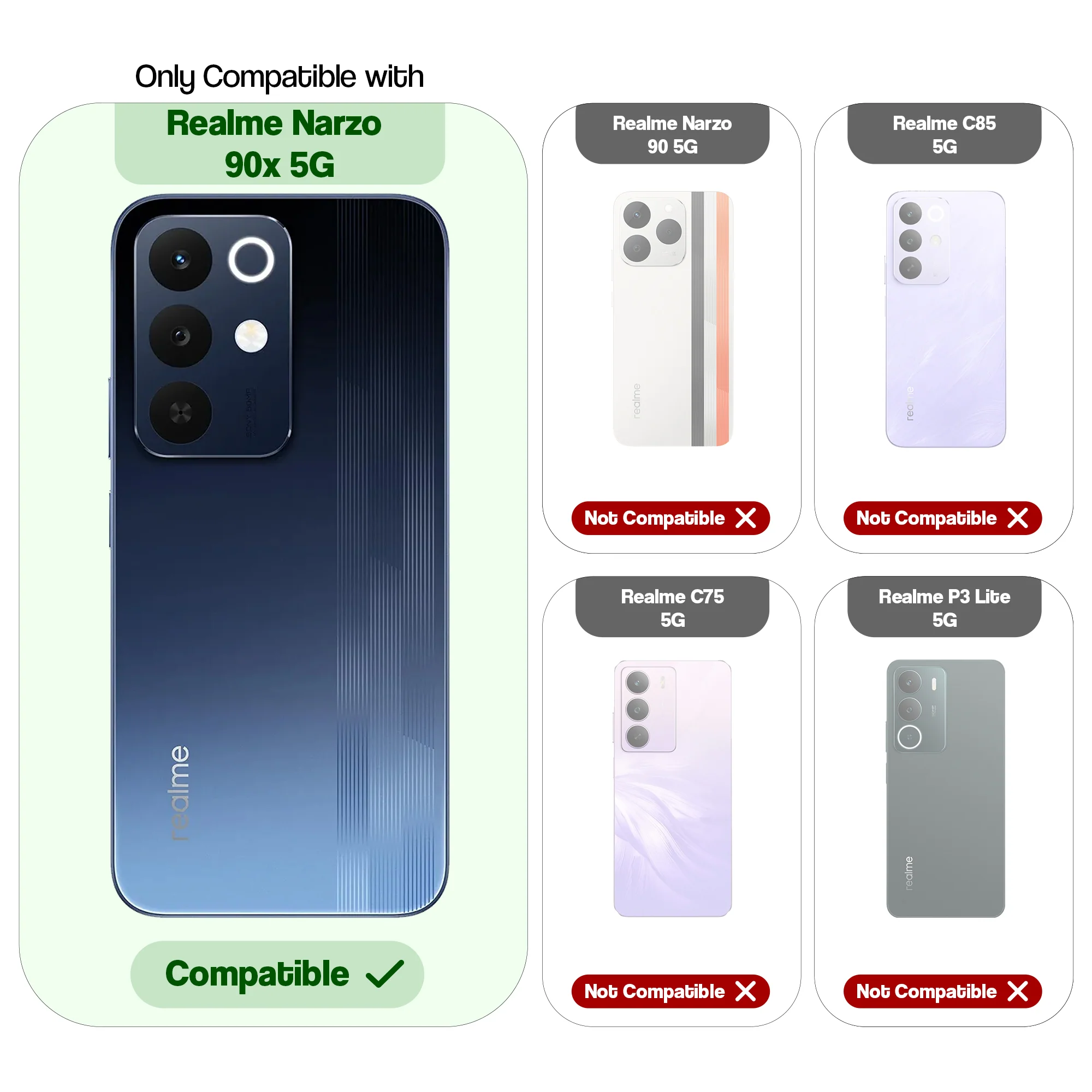 Colourful Frosted Matte With Raised Camera Protection Back Cover Case for Realme Narzo 90x 5G - Image 26