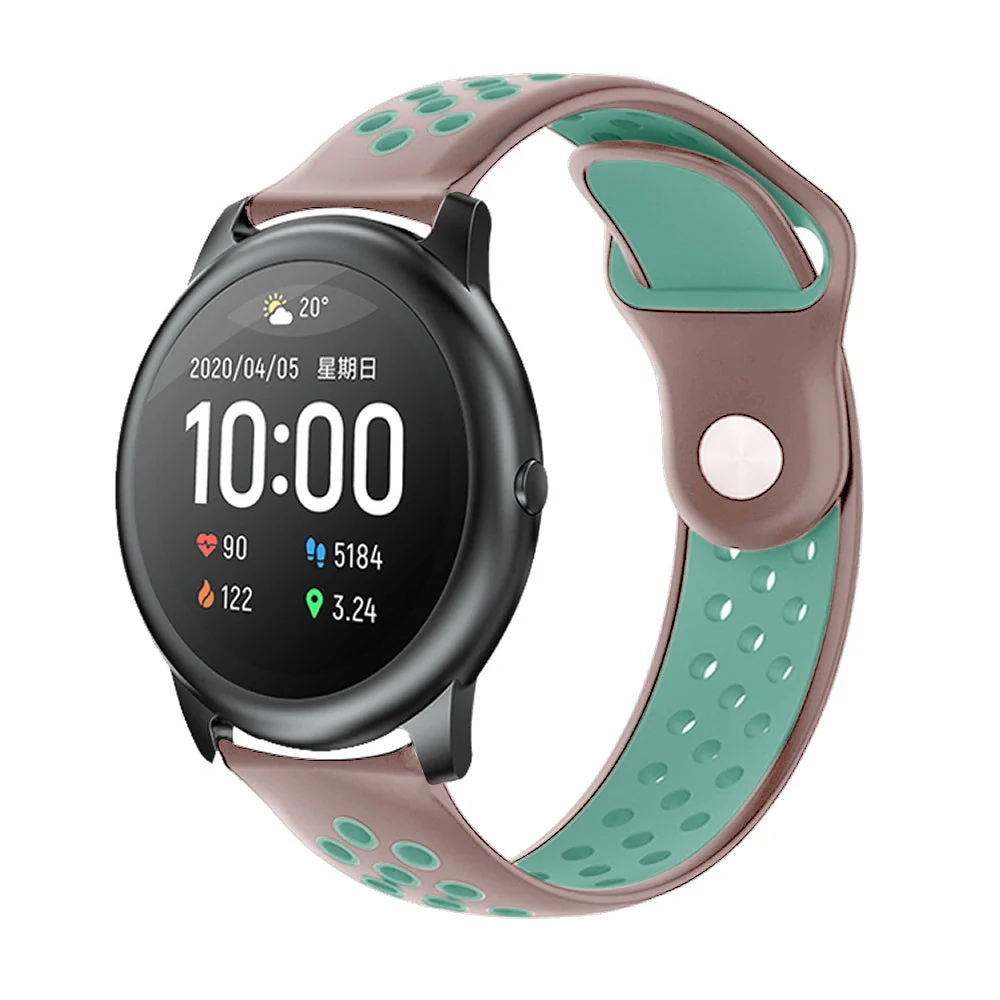 Comfort Fit Breathable Dotted Dual-Tone Silicone Watch Strap - (Only Strap) - Image 100