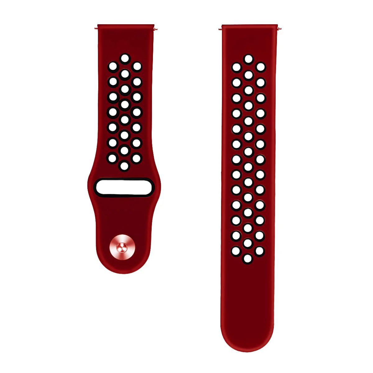 Comfort Fit Breathable Dotted Dual-Tone Silicone Watch Strap - (Only Strap) - Image 104