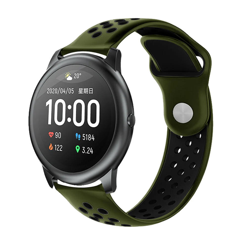 Comfort Fit Breathable Dotted Dual-Tone Silicone Watch Strap - (Only Strap) - Image 11