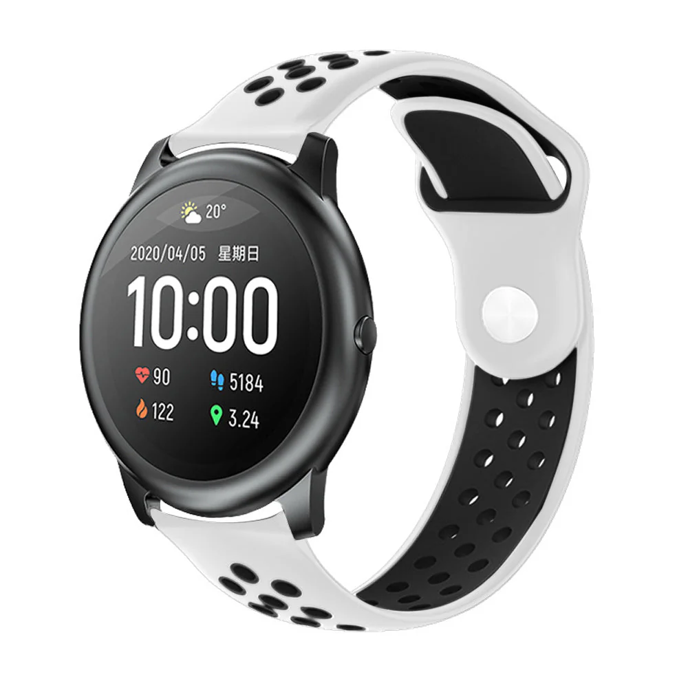 Comfort Fit Breathable Dotted Dual-Tone Silicone Watch Strap - (Only Strap) - Image 118