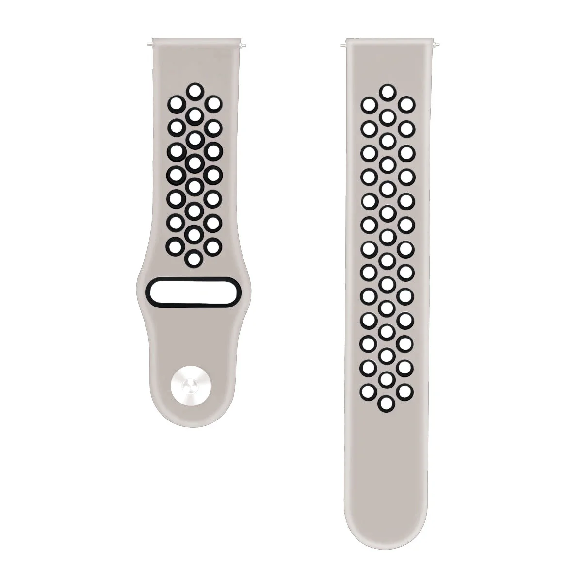 Comfort Fit Breathable Dotted Dual-Tone Silicone Watch Strap - (Only Strap) - Image 128