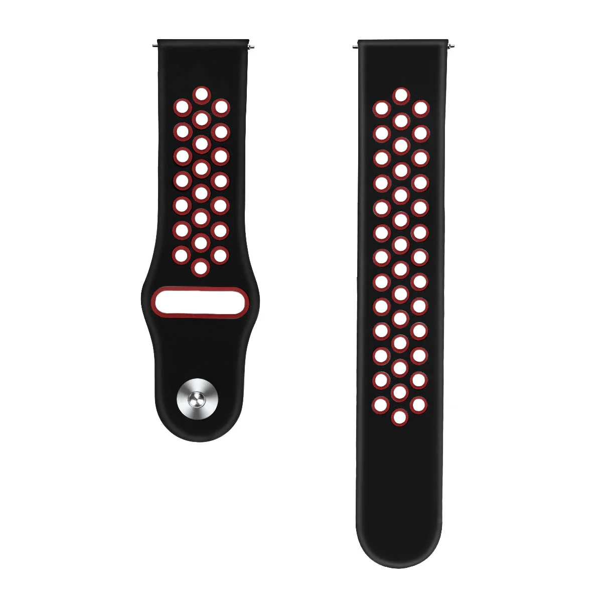 Comfort Fit Breathable Dotted Dual-Tone Silicone Watch Strap - (Only Strap) - Image 33