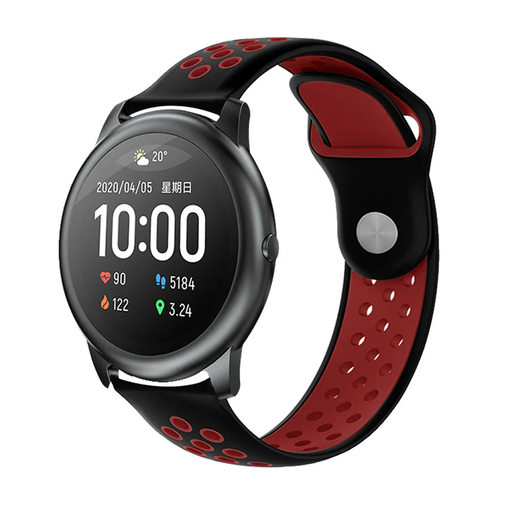 Comfort Fit Breathable Dotted Dual-Tone Silicone Watch Strap - (Only Strap) - Image 35