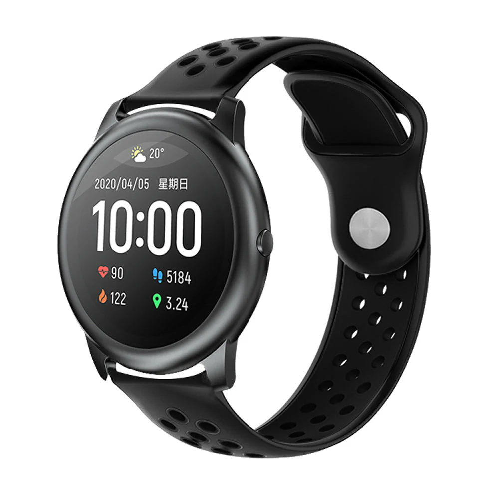 Comfort Fit Breathable Dotted Dual-Tone Silicone Watch Strap - (Only Strap) - Image 47