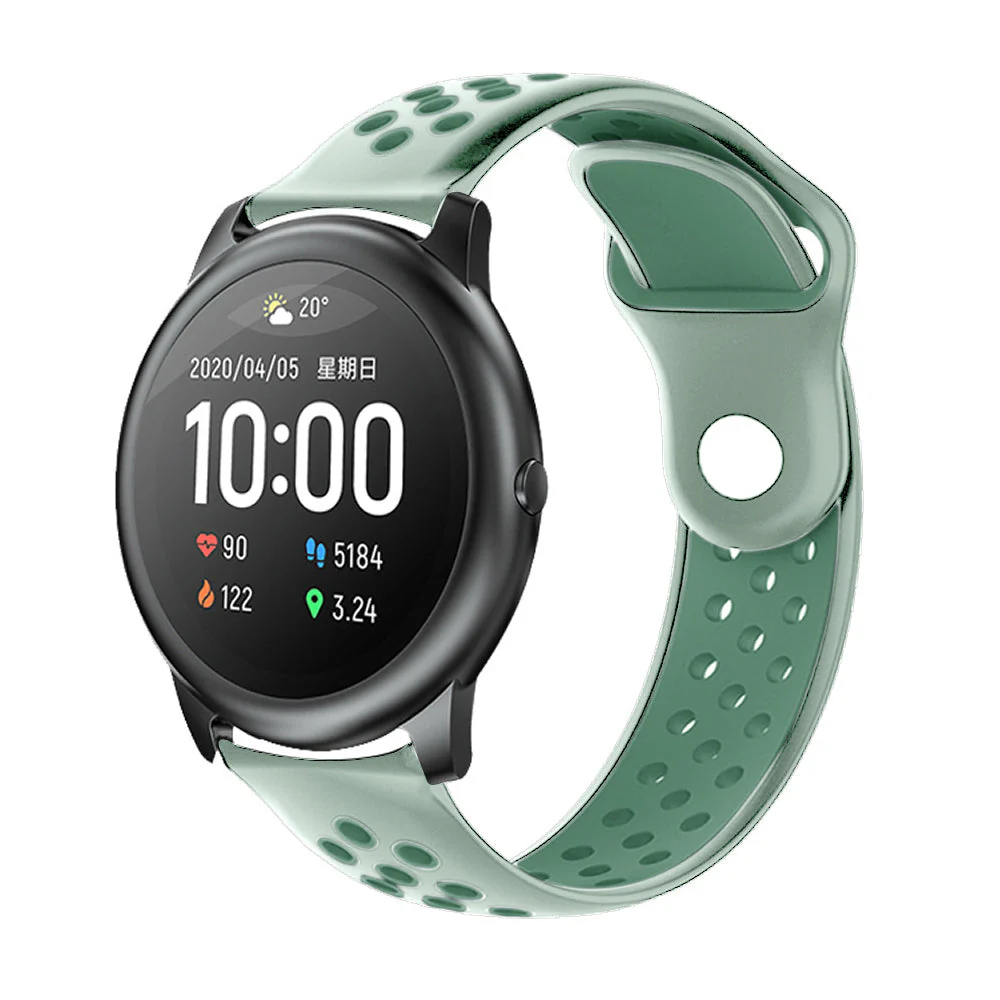 Comfort Fit Breathable Dotted Dual-Tone Silicone Watch Strap - (Only Strap) - Image 65