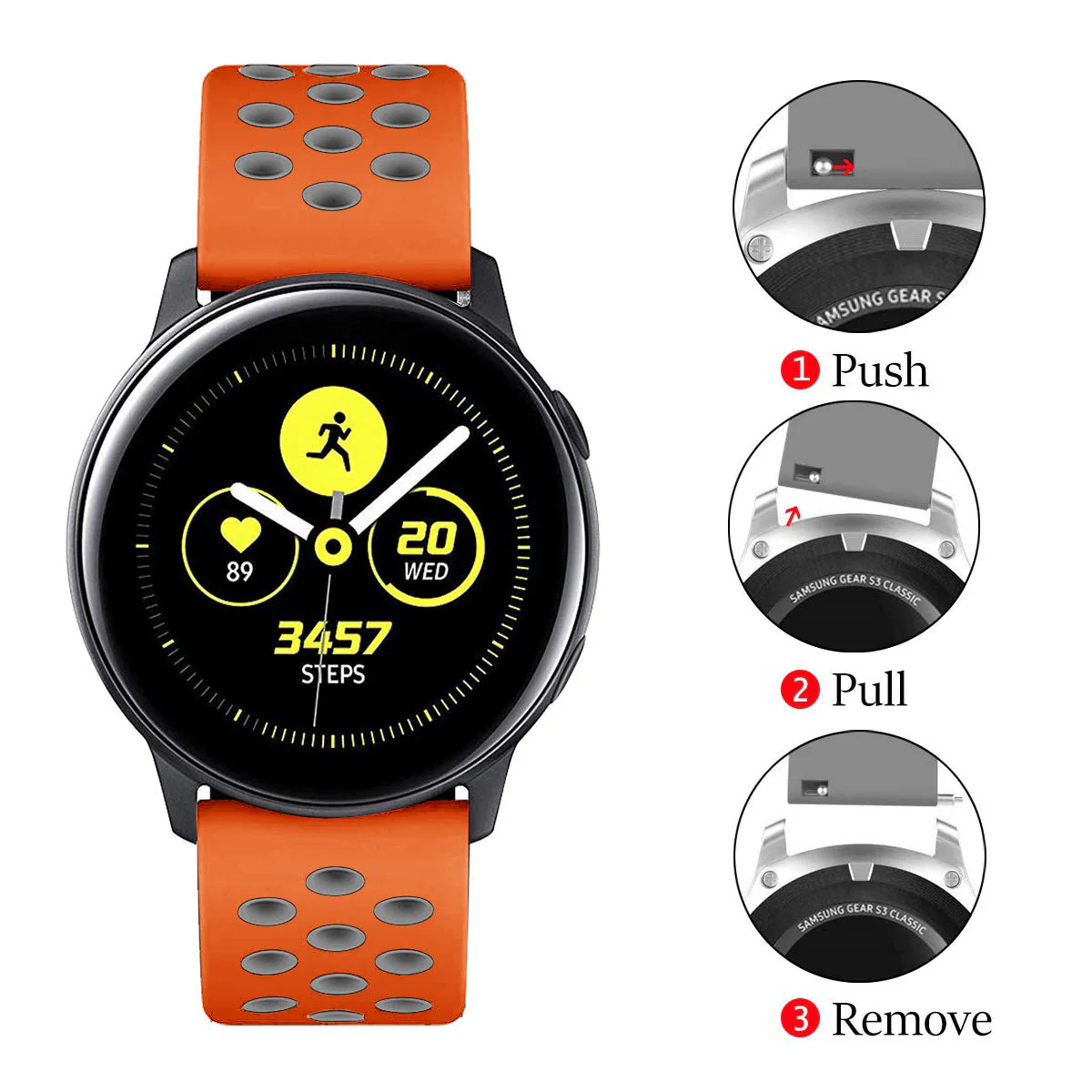 Comfort Fit Breathable Dotted Dual-Tone Silicone Watch Strap - (Only Strap) - Image 93