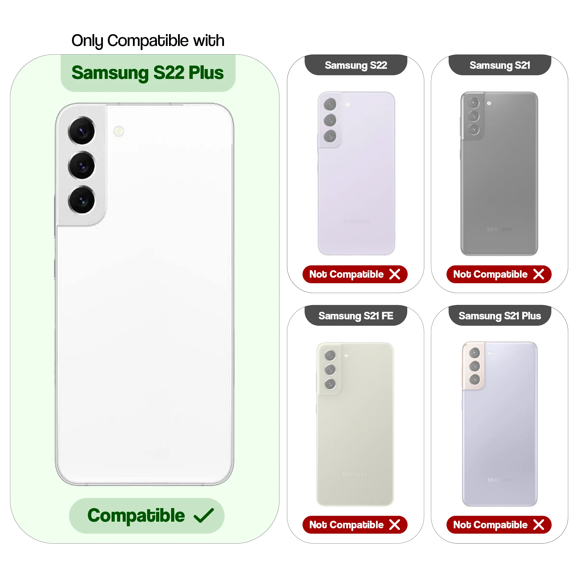 Silicone Frame Hard Transparent Back Phone Case Cover for Samsung S22 Plus 5G - Image 23