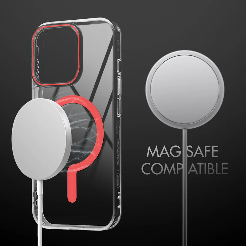 Crystal Clear Airbag Bumper Wireless Charging Support Compatible Back Case For Apple iPhone 13 Pro Max with Metal Finish Buttons - Image 10
