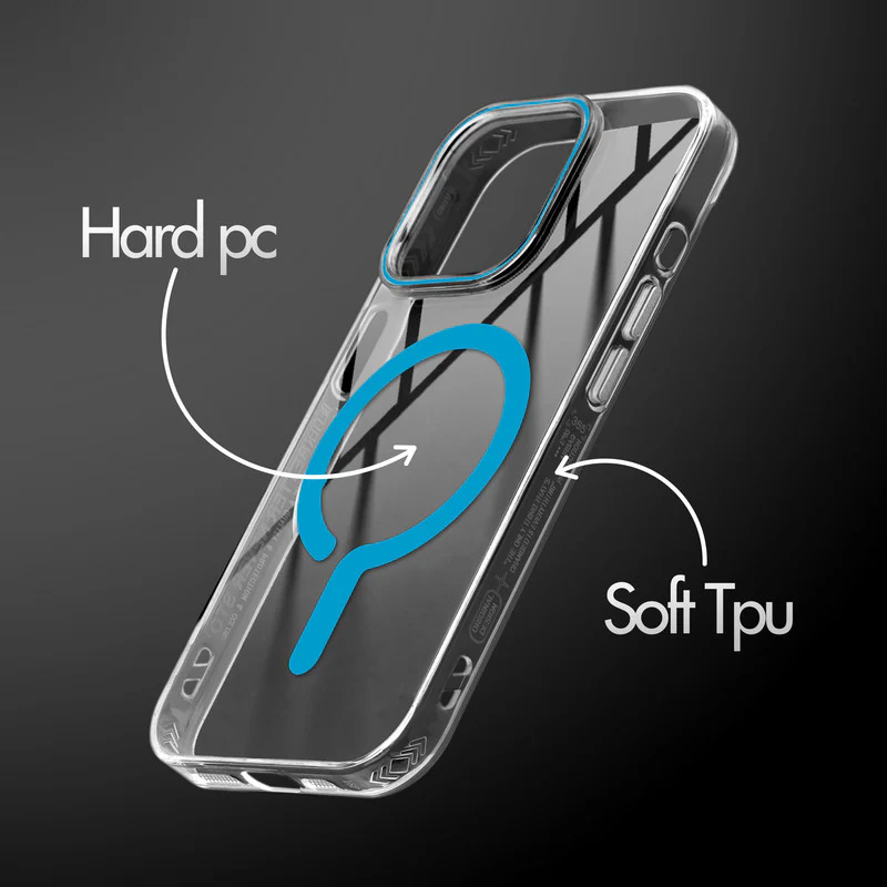Crystal Clear Airbag Bumper Wireless Charging Support Compatible Back Case For Apple iPhone 13 Pro Max with Metal Finish Buttons - Image 15