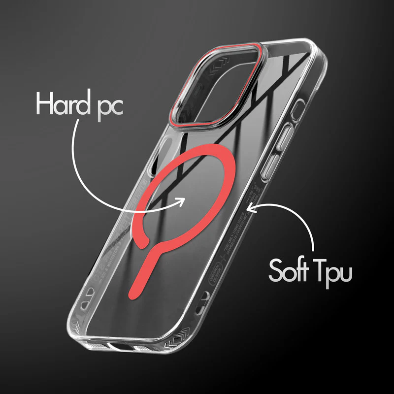 Crystal Clear Airbag Bumper Wireless Charging Support Compatible Back Case For Apple iPhone 14 Pro Max with Metal Finish Buttons - Image 21