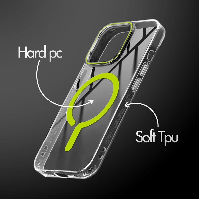 Crystal Clear Airbag Bumper Wireless Charging Support Compatible Back Case For Apple iPhone 14 Pro Max with Metal Finish Buttons - Image 33