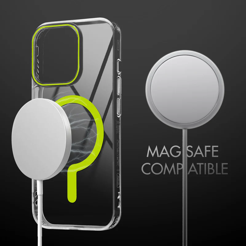 Crystal Clear Airbag Bumper Wireless Charging Support Compatible Back Case For Apple iPhone 14 Pro with Metal Finish Buttons - Image 22