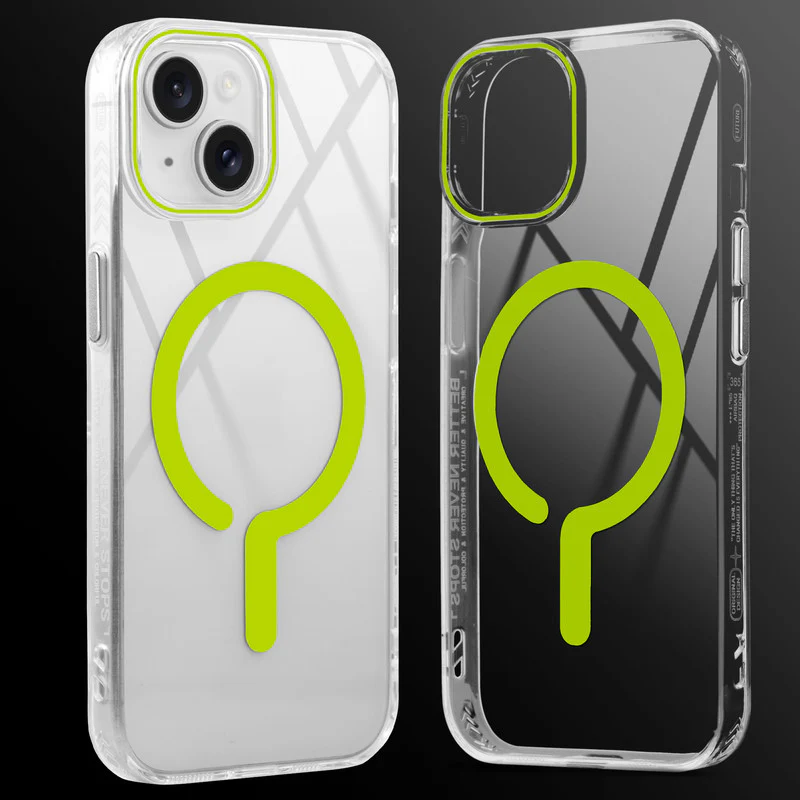 Crystal Clear Airbag Bumper Wireless Charging Support Compatible Back Case For Apple iPhone 14 with Metal Finish Buttons - Image 13