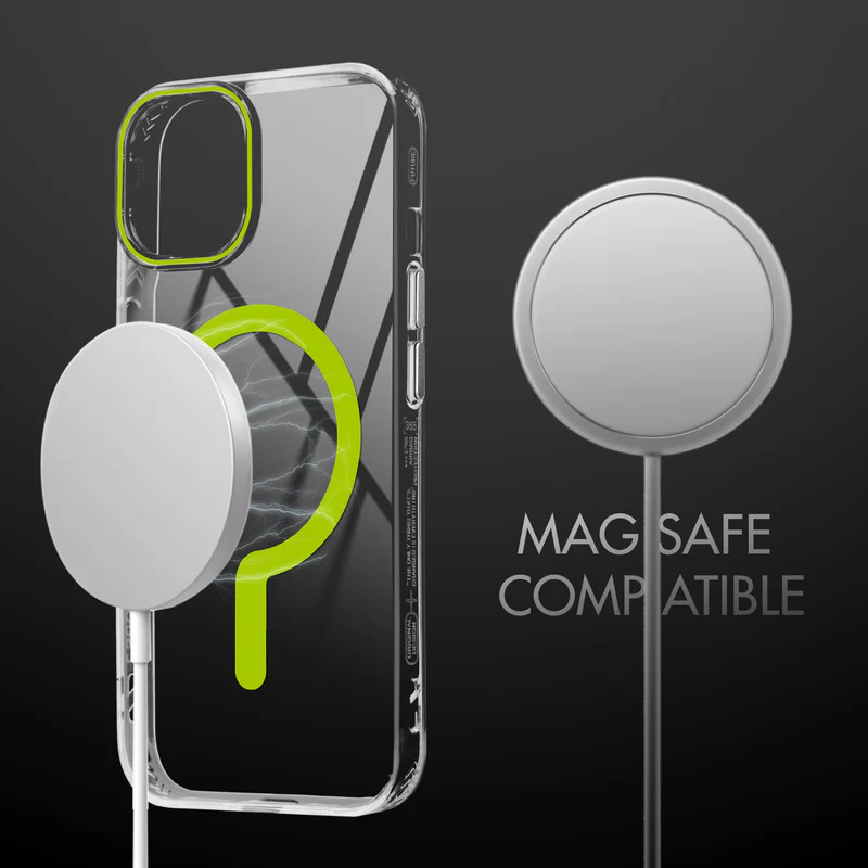Crystal Clear Airbag Bumper Wireless Charging Support Compatible Back Case For Apple iPhone 15 Plus with Metal Finish Buttons - Image 34