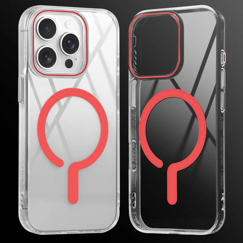 Crystal Clear Airbag Bumper Wireless Charging Support Compatible Back Case For Apple iPhone 15 Pro Max with Metal Finish Buttons - Image 13