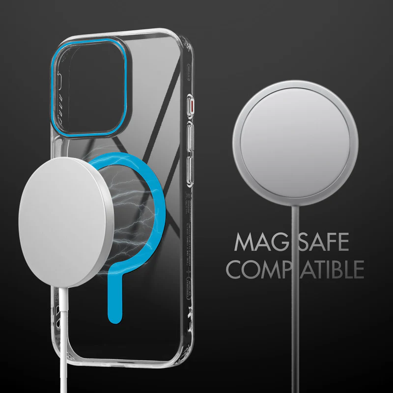 Crystal Clear Airbag Bumper Wireless Charging Support Compatible Back Case For Apple iPhone 15 Pro Max with Metal Finish Buttons - Image 22