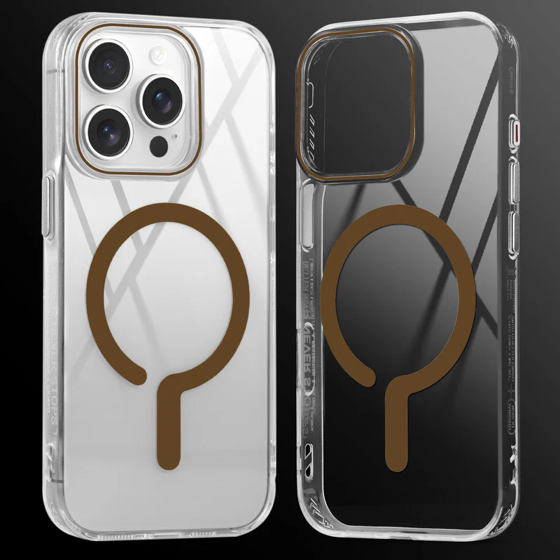Crystal Clear Airbag Bumper Wireless Charging Support Compatible Back Case For Apple iPhone 15 Pro Max with Metal Finish Buttons - Image 7