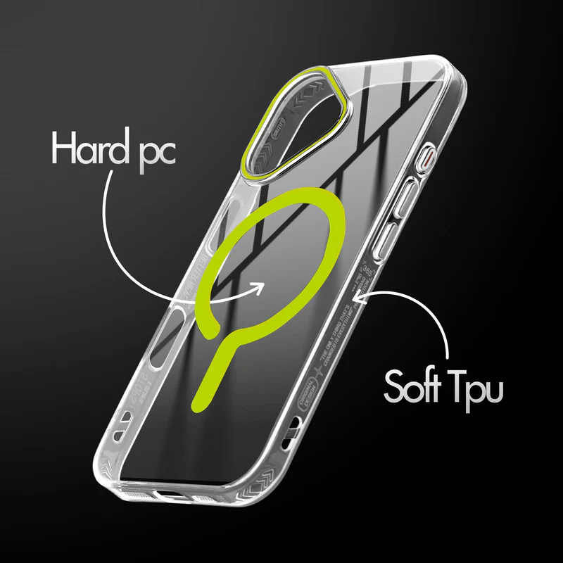 Crystal Clear Airbag Bumper Wireless Charging Support Compatible Back Case For Apple iPhone 16 Plus with Metal Finish Buttons - Image 15