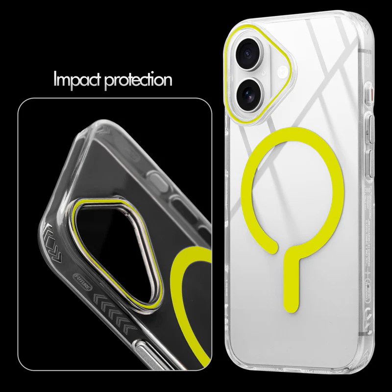 Crystal Clear Airbag Bumper Wireless Charging Support Compatible Back Case For Apple iPhone 16 Plus with Metal Finish Buttons - Image 17