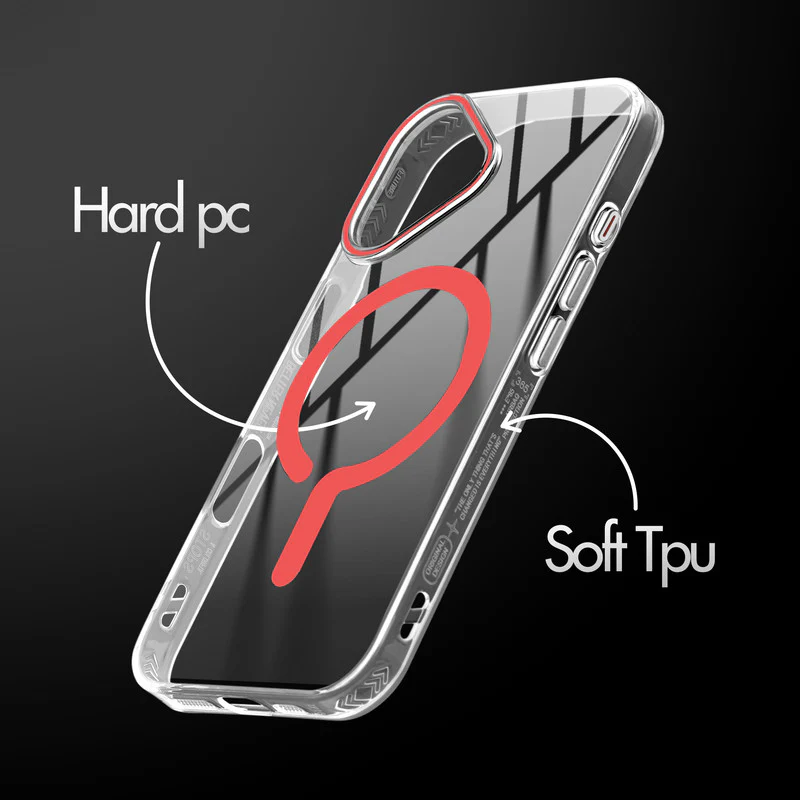 Crystal Clear Airbag Bumper Wireless Charging Support Compatible Back Case For Apple iPhone 16 Plus with Metal Finish Buttons - Image 27