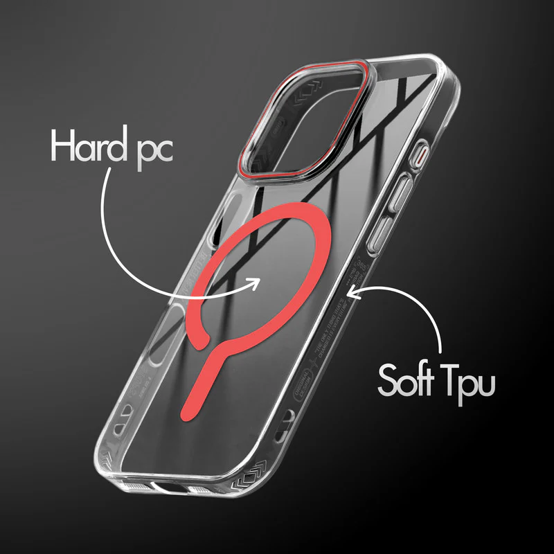 Crystal Clear Airbag Bumper Wireless Charging Support Compatible Back Case For Apple iphone 16 Pro Max with Metal Finish Buttons - Image 21