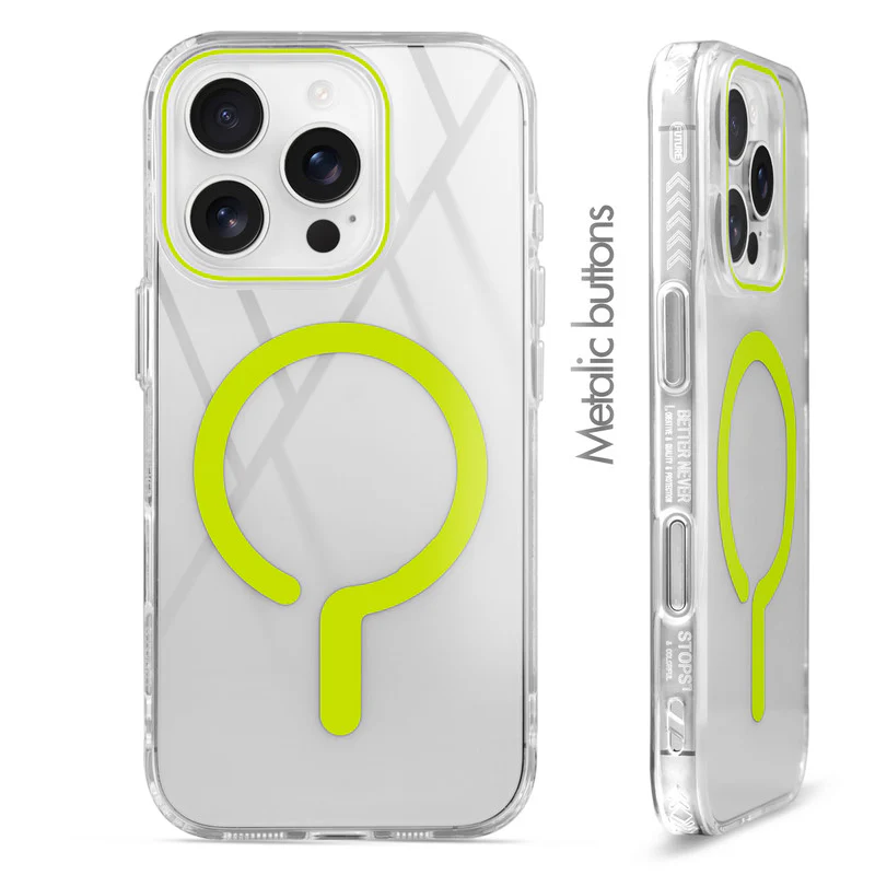 Crystal Clear Airbag Bumper Wireless Charging Support Compatible Back Case For Apple iPhone 16 Pro with Metal Finish Buttons - Image 18