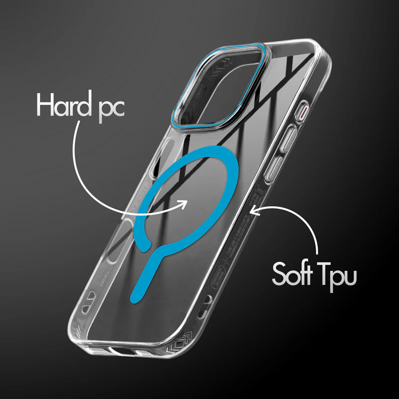 Crystal Clear Airbag Bumper Wireless Charging Support Compatible Back Case For Apple iPhone 16 Pro with Metal Finish Buttons - Image 27