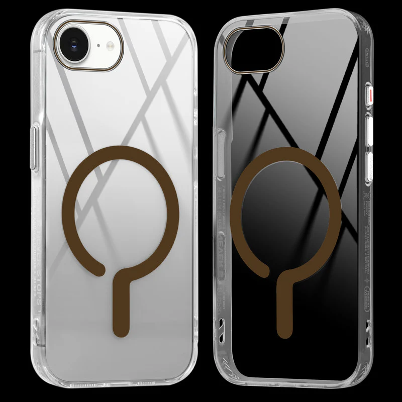 Crystal Clear Airbag Bumper Wireless Charging Support Compatible Back Case For Apple iPhone 16e with Metal Finish Buttons - Image 7