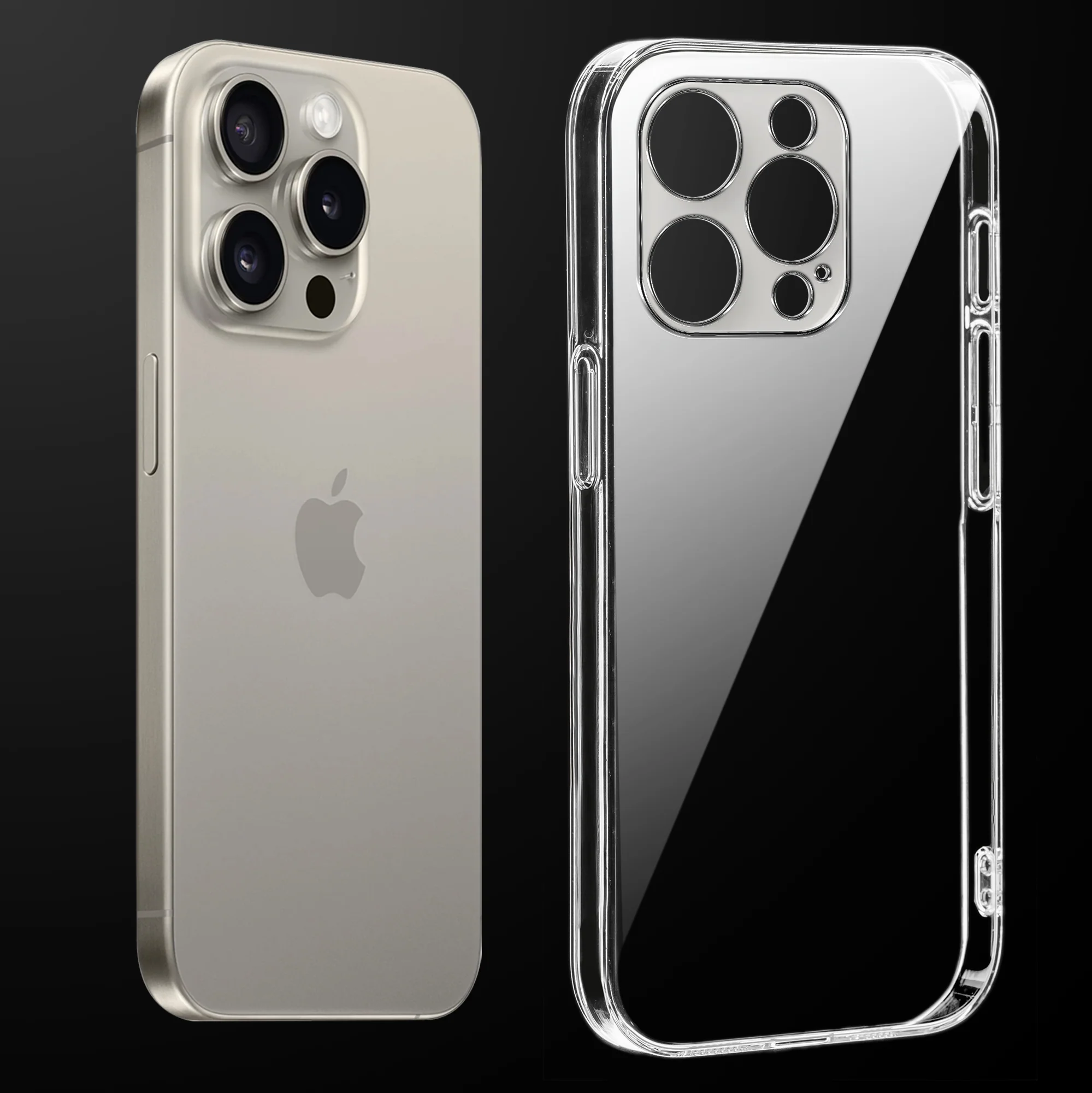 Crystal Clear Hard Back Anti-Yellowing With Camera Cuts Transparent Back Cover Case For Apple iPhone 15 Pro Max