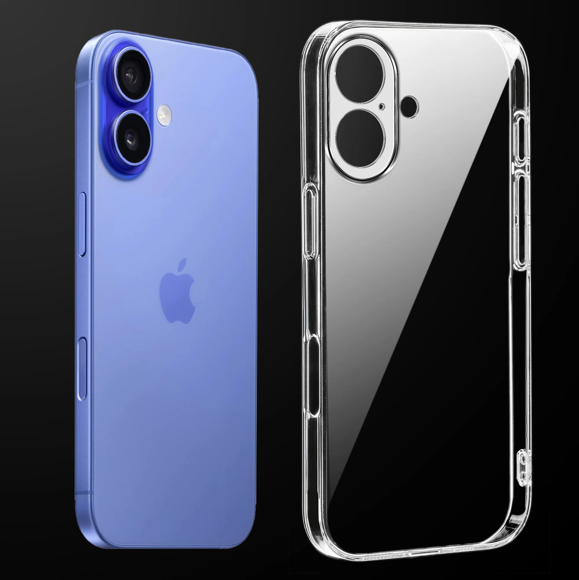 Crystal Clear Hard Back Anti-Yellowing With Camera Cuts Transparent Back Cover Case For Apple iPhone 16 Plus