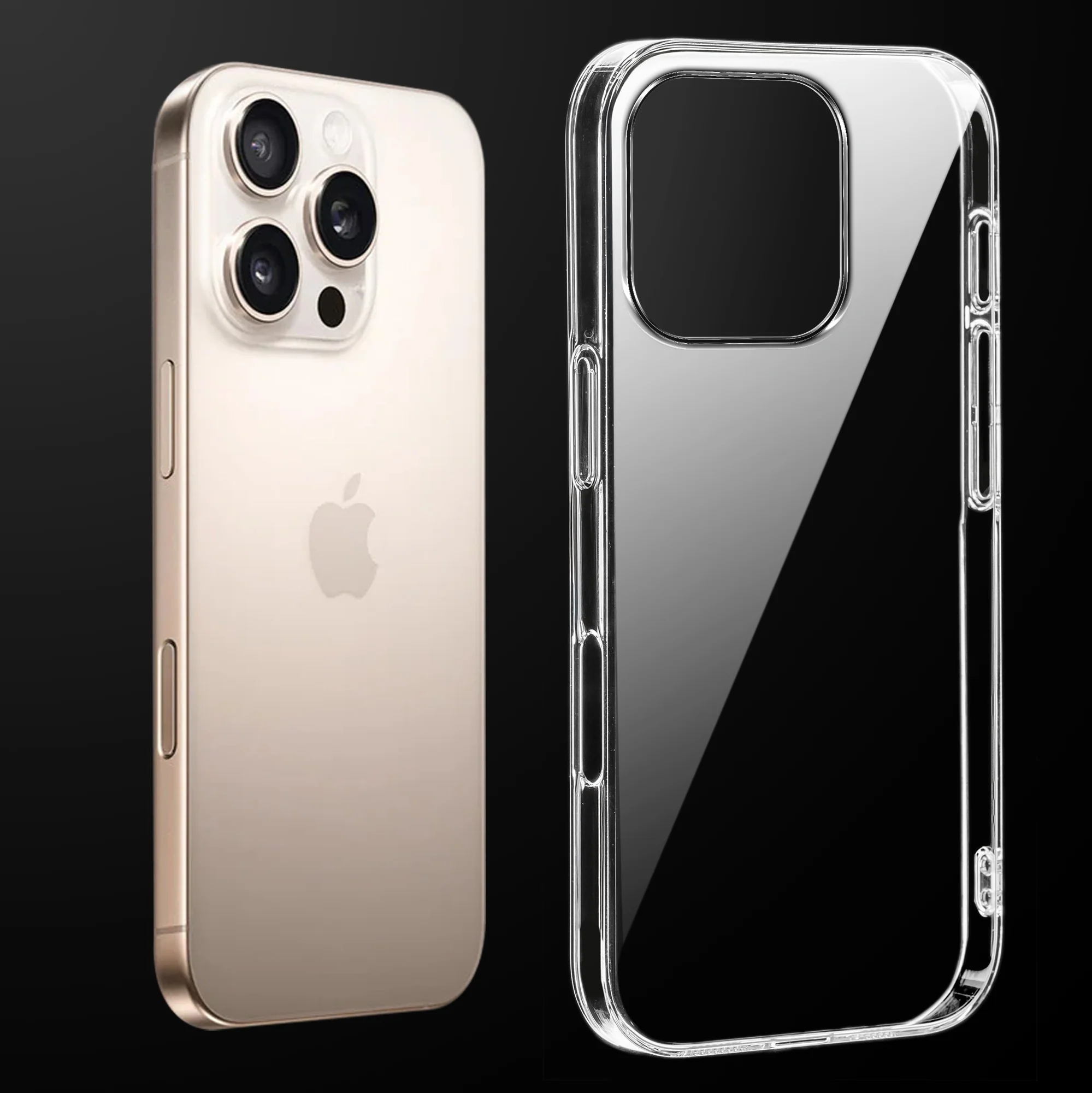 Crystal Clear Hard Back Anti-Yellowing With Camera Cuts Transparent Back Cover Case For Apple iPhone 16 Pro Max
