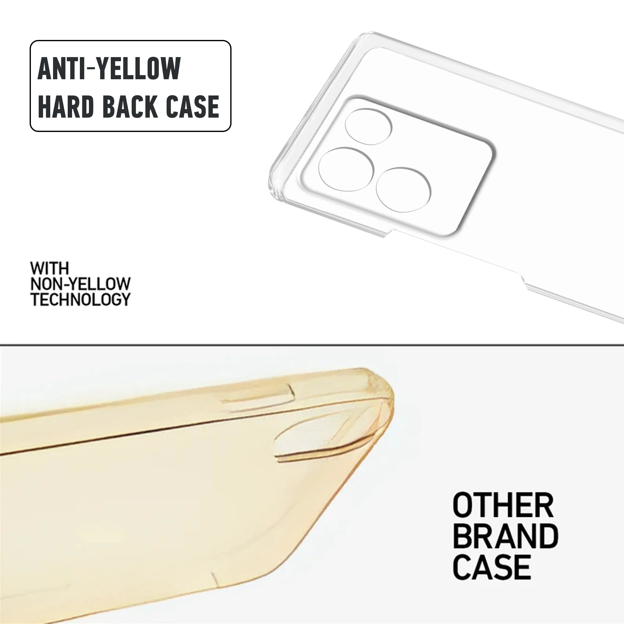 Crystal Clear Hard Anti-Yellow Transparent Back Cover Case For iQOO Z7 Pro 5G - Image 8