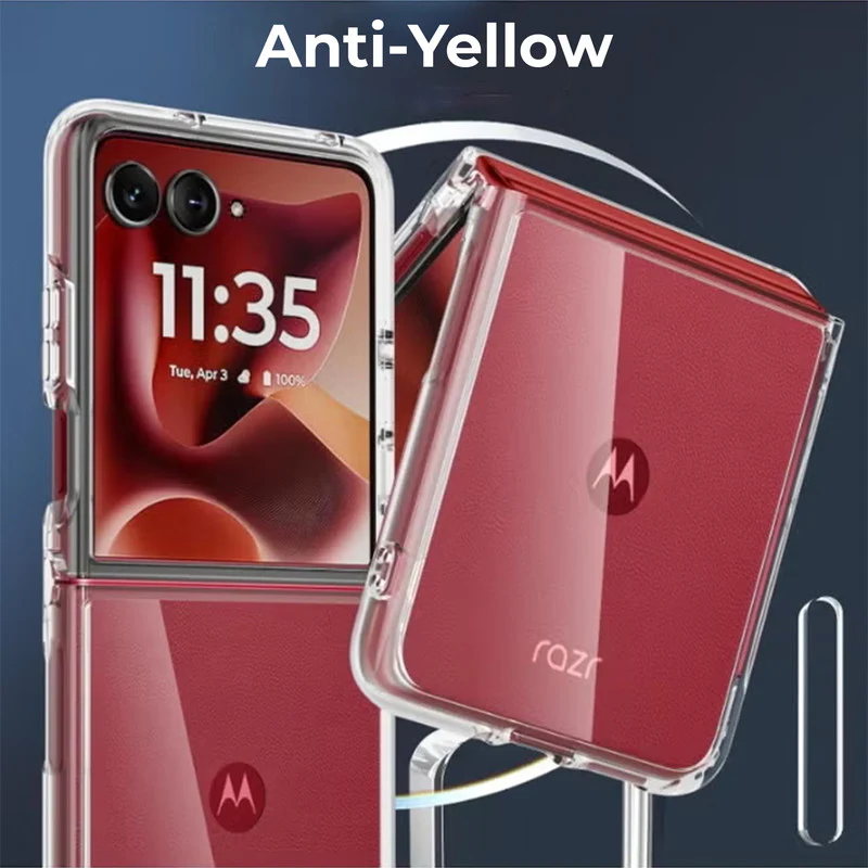 Crystal Clear Hard Anti-Yellow Transparent Back Cover Case For Motorola RAZR 60 Ultra 5G - Image 4