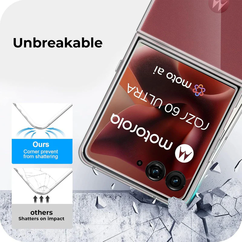 Crystal Clear Hard Anti-Yellow Transparent Back Cover Case For Motorola RAZR 60 Ultra 5G - Image 5