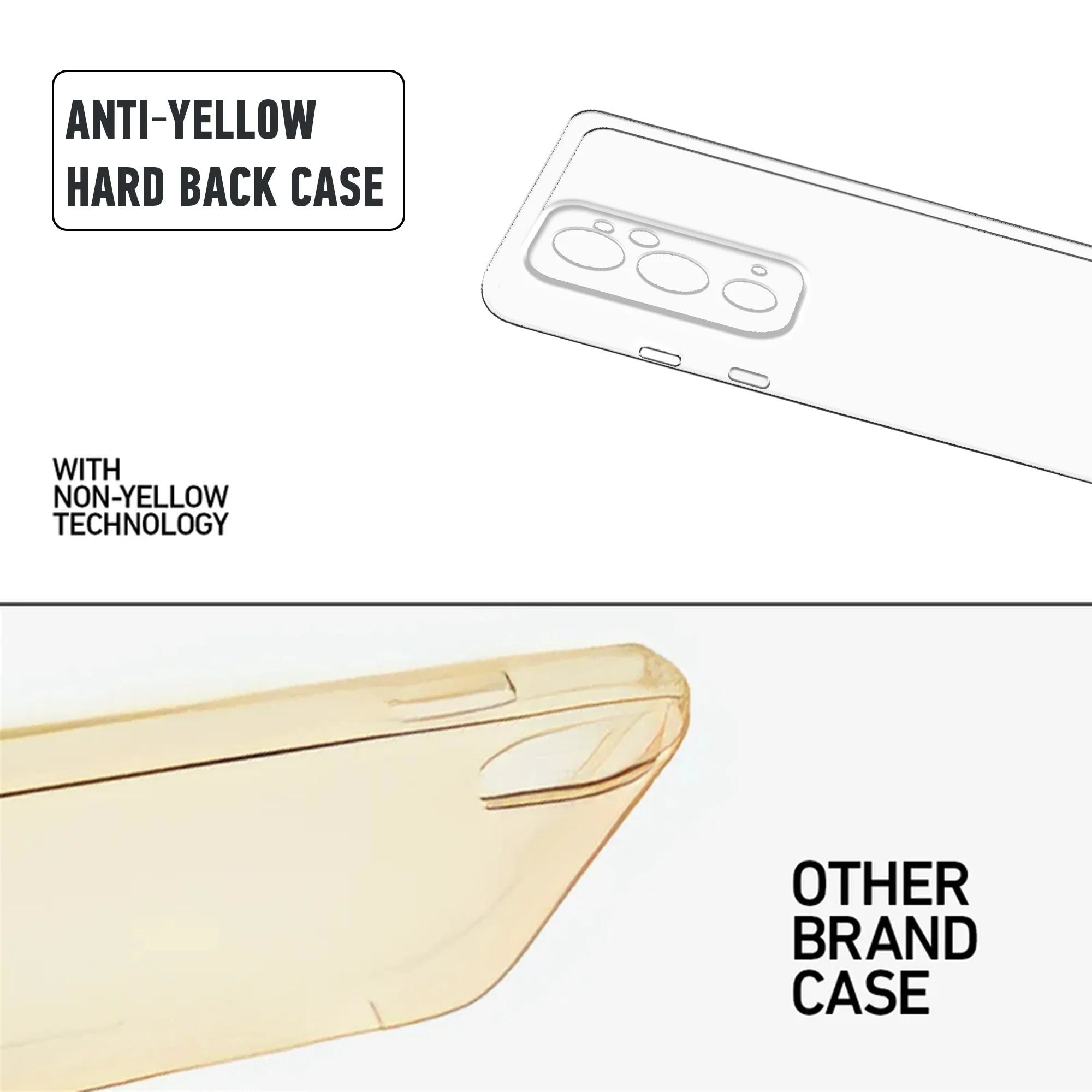 Crystal Clear Hard Anti-Yellow Transparent Back Cover Case For OnePlus 9RT - Image 6