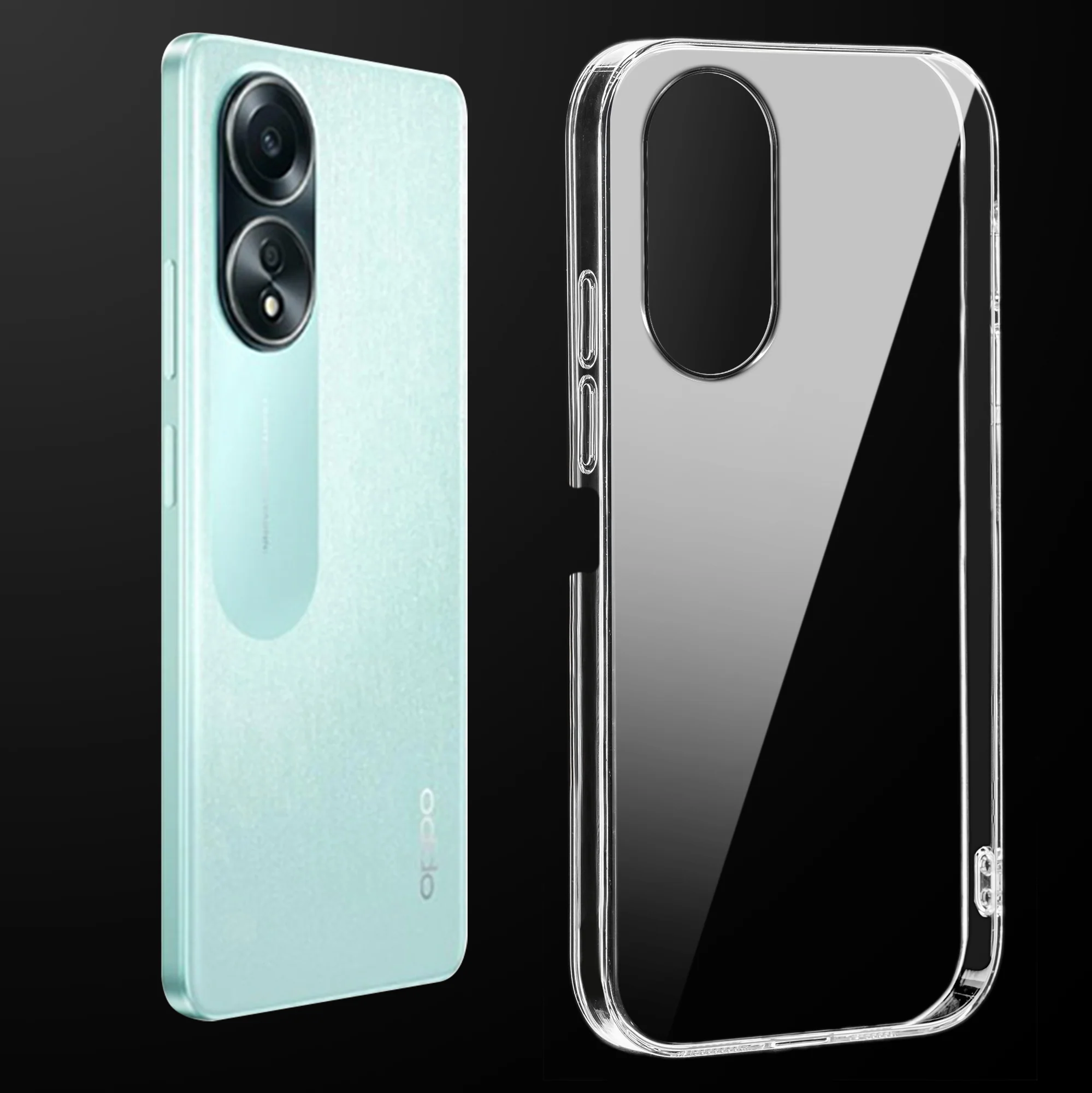 Crystal Clear Hard Anti-Yellow Transparent Back Cover Case For Oppo A58 4G