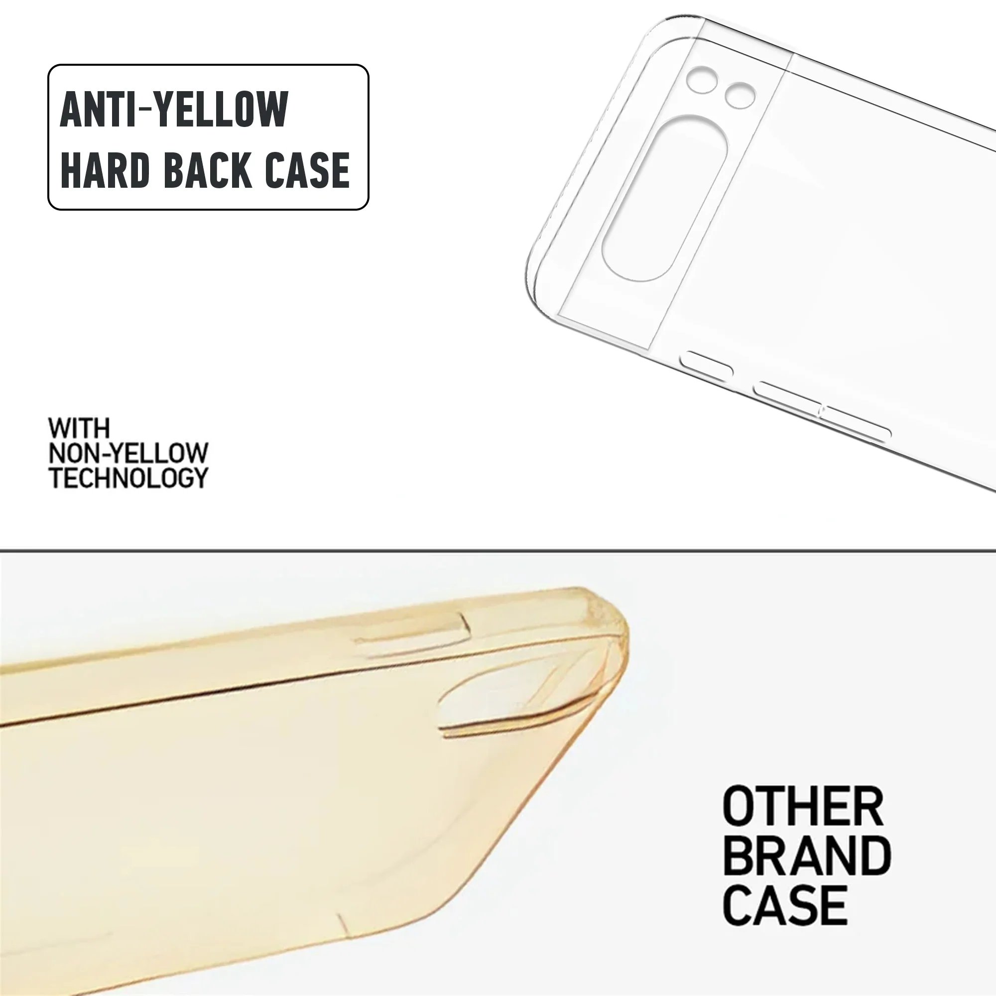 Crystal Clear Hard Anti-Yellow Transparent Back Cover Case For Google Pixel 8 Pro - Image 8