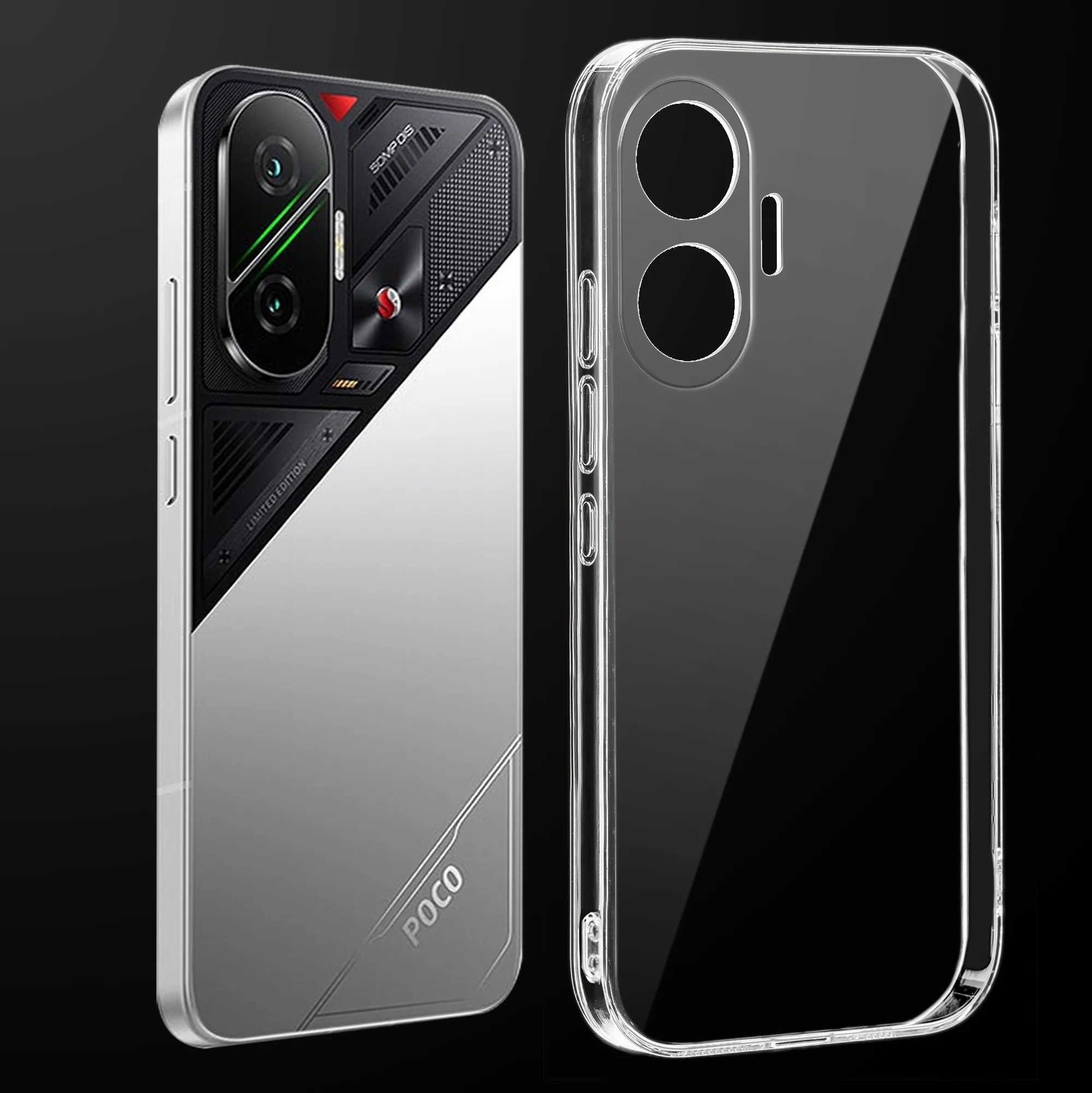 Crystal Clear Hard Anti-Yellow Transparent Back Cover Case For Poco F7 5G