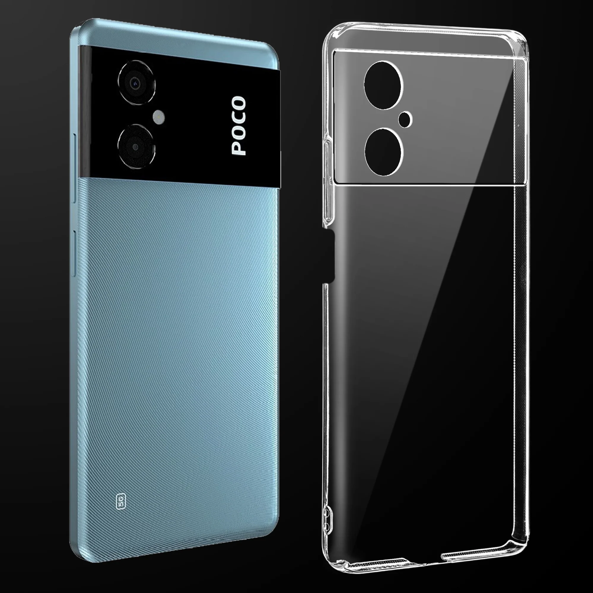 Crystal Clear Hard Anti-Yellow Transparent Back Cover Case For Poco M4 5G
