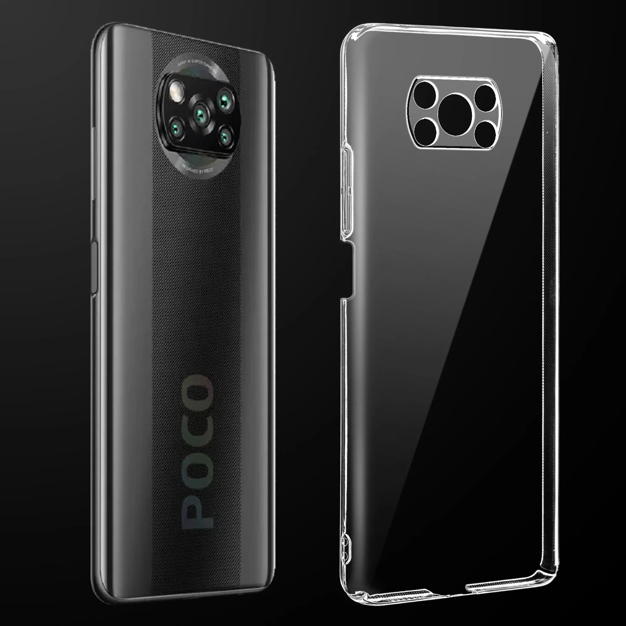 Crystal Clear Hard Anti-Yellow Transparent Back Cover Case For Poco X3 4G